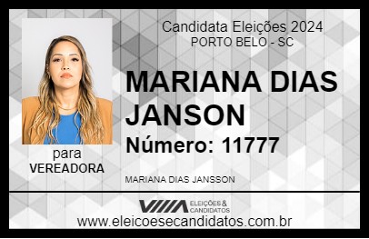 Candidato MARIANA CORRETORA 2024 - PORTO BELO - Eleições