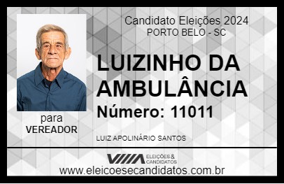 Candidato LUIZINHO DA AMBULÂNCIA 2024 - PORTO BELO - Eleições