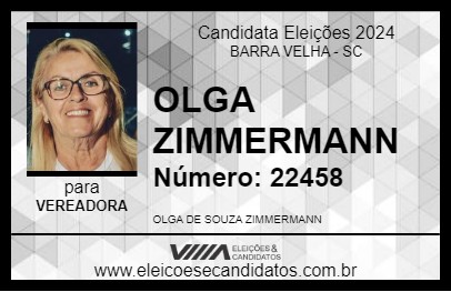 Candidato OLGA ZIMMERMANN 2024 - BARRA VELHA - Eleições