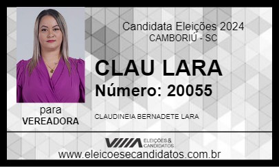 Candidato CLAU LARA 2024 - CAMBORIÚ - Eleições