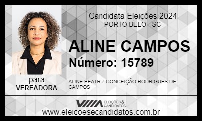 Candidato ALINE CAMPOS 2024 - PORTO BELO - Eleições