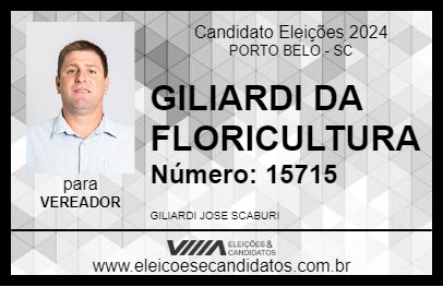 Candidato GILIARDI DA FLORICULTURA 2024 - PORTO BELO - Eleições