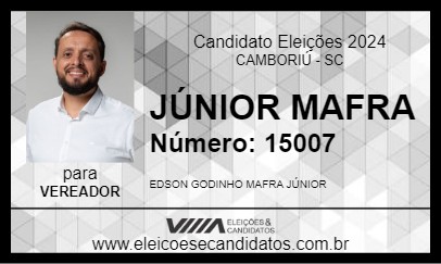 Candidato JÚNIOR MAFRA 2024 - CAMBORIÚ - Eleições