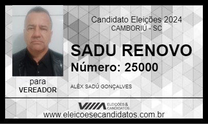 Candidato SADU RENOVO 2024 - CAMBORIÚ - Eleições