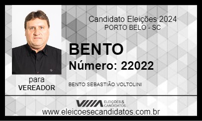 Candidato BENTO 2024 - PORTO BELO - Eleições