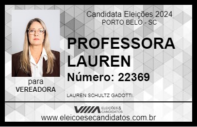 Candidato PROFESSORA LAUREN 2024 - PORTO BELO - Eleições