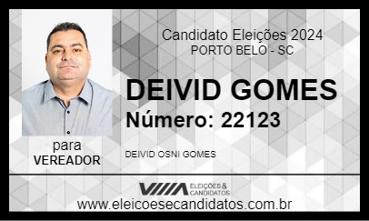 Candidato DEIVID GOMES 2024 - PORTO BELO - Eleições