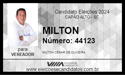 Candidato MILTON 2024 - CAPÃO ALTO - Eleições