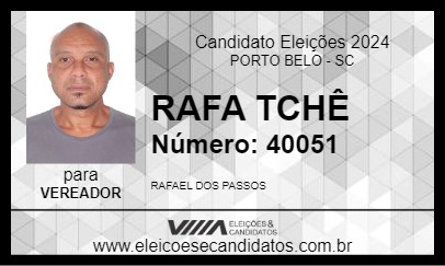 Candidato RAFA TCHÊ 2024 - PORTO BELO - Eleições