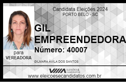 Candidato GIL EMPREENDEDORA 2024 - PORTO BELO - Eleições