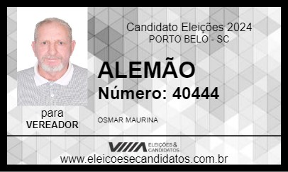 Candidato ALEMÃO 2024 - PORTO BELO - Eleições