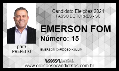 Candidato EMERSON FOM 2024 - PASSO DE TORRES - Eleições