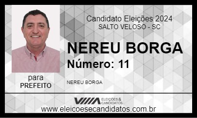 Candidato NEREU BORGA 2024 - SALTO VELOSO - Eleições