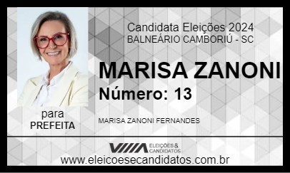 Candidato MARISA ZANONI 2024 - BALNEÁRIO CAMBORIÚ - Eleições