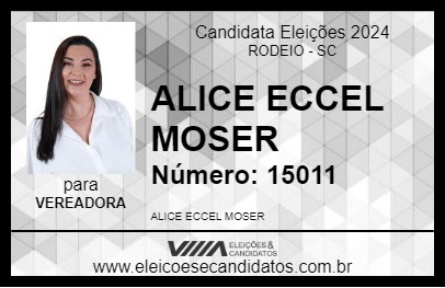 Candidato ALICE ECCEL 2024 - RODEIO - Eleições