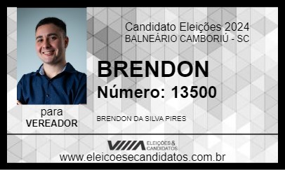 Candidato BRENDON 2024 - BALNEÁRIO CAMBORIÚ - Eleições