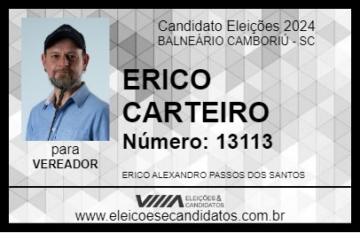 Candidato ERICO CARTEIRO 2024 - BALNEÁRIO CAMBORIÚ - Eleições