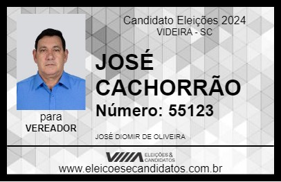 Candidato JOSÉ CACHORRÃO 2024 - VIDEIRA - Eleições