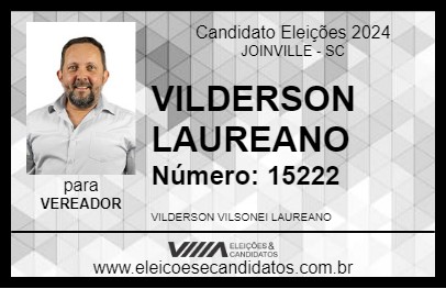 Candidato VILDERSON LAUREANO 2024 - JOINVILLE - Eleições