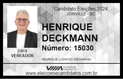 Candidato HENRIQUE DECKMANN 2024 - JOINVILLE - Eleições