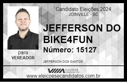 Candidato JEFFERSON DO BIKE4FUN 2024 - JOINVILLE - Eleições