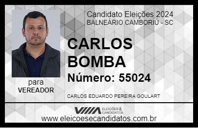 Candidato CARLOS BOMBA 2024 - BALNEÁRIO CAMBORIÚ - Eleições