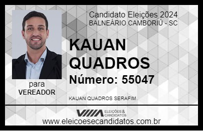 Candidato KAUAN QUADROS 2024 - BALNEÁRIO CAMBORIÚ - Eleições