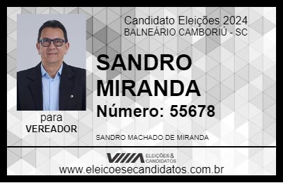 Candidato SANDRO MIRANDA 2024 - BALNEÁRIO CAMBORIÚ - Eleições