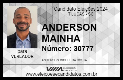 Candidato ANDERSON MAINHA 2024 - TIJUCAS - Eleições