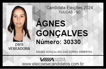 Candidato ÁGNES GONÇALVES 2024 - TIJUCAS - Eleições