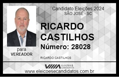 Candidato RICARDO CASTILHOS 2024 - SÃO JOSÉ - Eleições