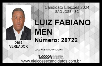 Candidato LUIZ FABIANO MEN 2024 - SÃO JOSÉ - Eleições