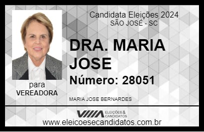 Candidato DRA. MARIA JOSE 2024 - SÃO JOSÉ - Eleições