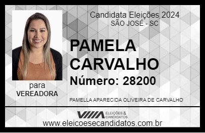 Candidato PAMELA CARVALHO 2024 - SÃO JOSÉ - Eleições