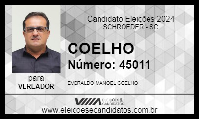 Candidato COELHO 2024 - SCHROEDER - Eleições