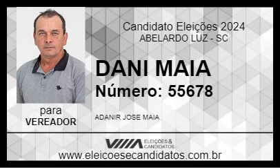 Candidato DANI MAIA 2024 - ABELARDO LUZ - Eleições