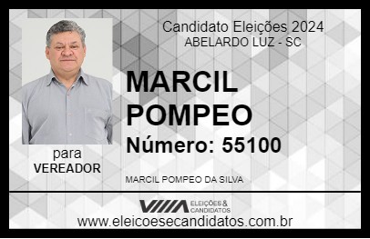 Candidato MARCIL POMPEO (POMPEOZINHO) 2024 - ABELARDO LUZ - Eleições