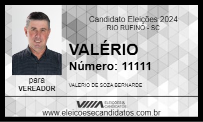 Candidato VALÉRIO 2024 - RIO RUFINO - Eleições