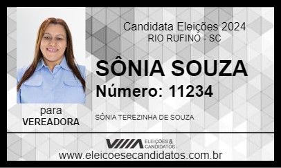 Candidato SÔNIA SOUZA 2024 - RIO RUFINO - Eleições