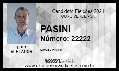 Candidato PASINI 2024 - OURO VERDE - Eleições