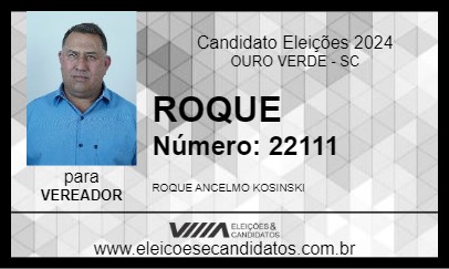 Candidato ROQUE 2024 - OURO VERDE - Eleições