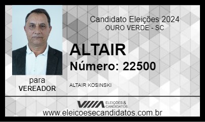 Candidato ALTAIR 2024 - OURO VERDE - Eleições