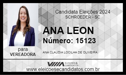 Candidato ANA LEON 2024 - SCHROEDER - Eleições