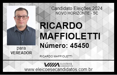 Candidato RICARDO MAFFIOLETTI 2024 - NOVO HORIZONTE - Eleições