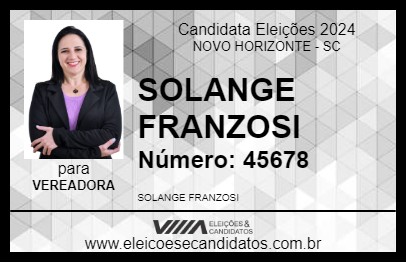 Candidato SOLANGE FRANZOSI 2024 - NOVO HORIZONTE - Eleições