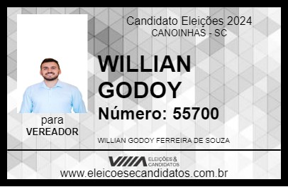 Candidato WILLIAN GODOY 2024 - CANOINHAS - Eleições