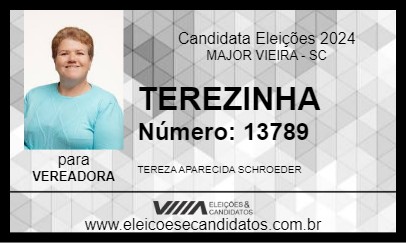 Candidato TEREZINHA 2024 - MAJOR VIEIRA - Eleições