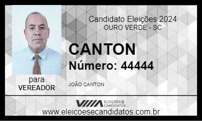 Candidato CANTON 2024 - OURO VERDE - Eleições