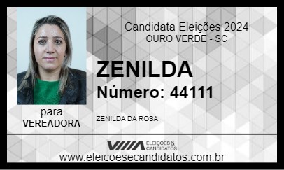 Candidato ZENILDA 2024 - OURO VERDE - Eleições