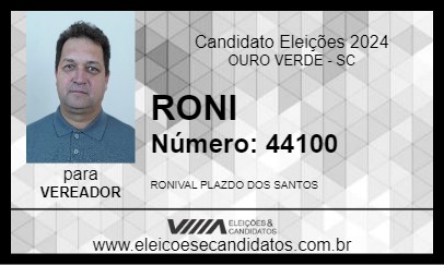 Candidato RONI 2024 - OURO VERDE - Eleições